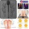 EMS Foot Massage Pad Electric Stimulator Massager Unit Leg Reshaping Muscle Pain Relax Foldable Massage Mat w/ 6 Modes 10 Intensity Levels