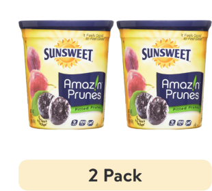 (2 Pack) Sunsweet Amazin Pitted Prunes – 16 oz Resealable Cups – Delicious, Fiber-Rich Snack