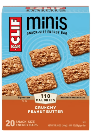 CLIF BAR Minis - Crunchy Peanut Butter - Made with Organic Oats - 5g Protein - Non-GMO - Plant Based - Snack-Size Energy Bars - 0.99 oz. (20 Pack)