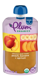 Plum Organics® Stage 2 Organic Baby Food Peach, Banana + Apricot 4oz Pouch