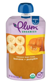 Plum Organics® Stage 2 Organic Baby Food Banana + Pumpkin 4oz Pouch