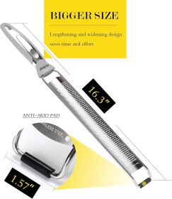 Kitchen Lemon Zester, Stainless Steel Hand Held Parmesan Cheese Grater for Ginger, Chocolate, Coconut, Lime, Nutmeg, Citrus, Fruit