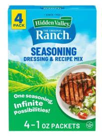 Hidden Valley Original Ranch Salad Dressing And Seasoning Mix 4 Packets – Gluten Free Keto-Friendly – Multi-Purpose Dry Mix For Dips And Recipes