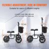 VEVOR Folding Knee Scooter, Carbon Steel Steerable Knee Walker with Height-Adjustable Handlebar & Knee Pad, 12" All-Terrain Wheel, Dual Brakes