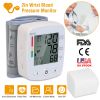 Blood Pressure Monitor Wrist Digital High Blood Pressure Cuff Heartbeat Tester w/ 90x2 Reading Memory