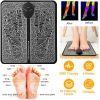 EMS Foot Massage Pad Electric Stimulator Massager Unit Leg Reshaping Muscle Pain Relax Foldable Massage Mat w/ 6 Modes 10 Intensity Levels