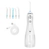 Portable Water Dental Flosser Cordless Rechargeable Dental Oral Irrigator IPX7 Waterproof Teeth Cleaner with 5 Modes 5 Nozzles 10.14oz Detachable Wate