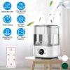 5L/1.32Gal Ultrasonic Air Humidifier Electric Mist Humidifier with Temperature Humidity Sensor Timer Setting UV Light Adjustable Mist Level Quiet Esse