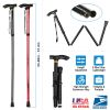 Walking Cane Aluminum Alloy Walking Stick Adjustable Folding Travel Hiking Stick Anti-Slip
