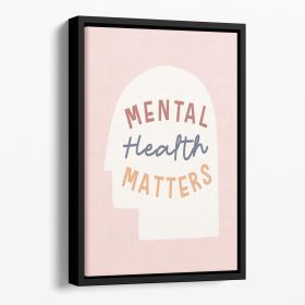 Mental health matters Floating Framed Canvas (Color: Black, size: 12" x 8" / 30cm x 20cm approx)