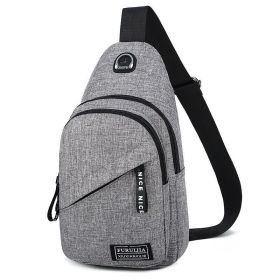 Men Women Sling Bag Chest Fanny Packs Cross Body Travel Sports Shoulder Backpack (Color Pattern: Gray)